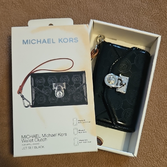 Michael Kors Black Phone Case Luxury Design - Picture 1 of 1